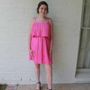 Pink Pleated Short Dress
